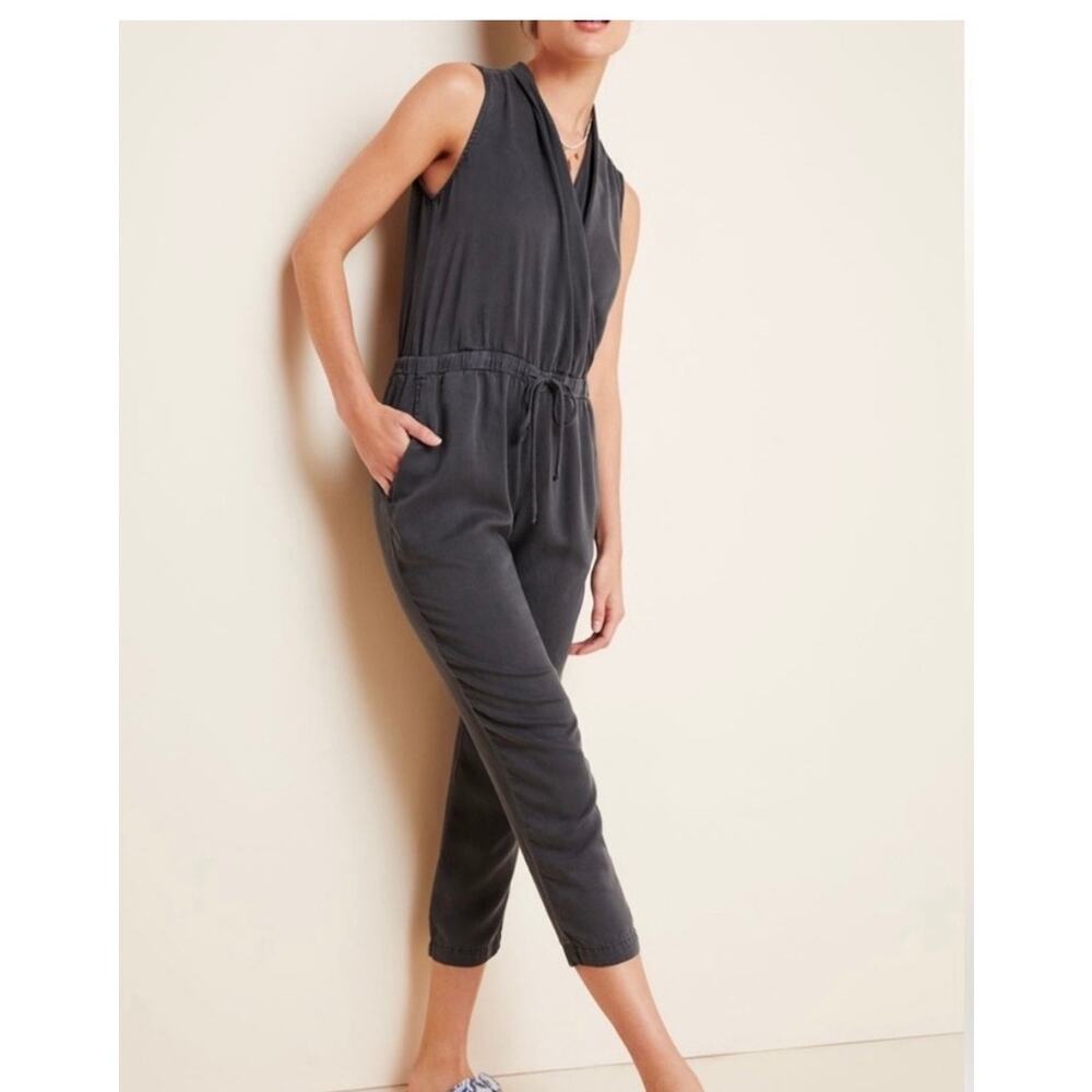 Sleeveless Charcoal Drawstring Jumpsuit